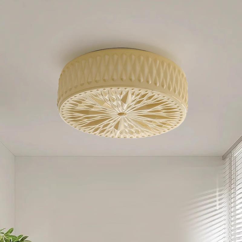 中古奶白色卧室吸顶灯法式复古风怀旧风餐厅书房艺术雕刻玻璃灯具