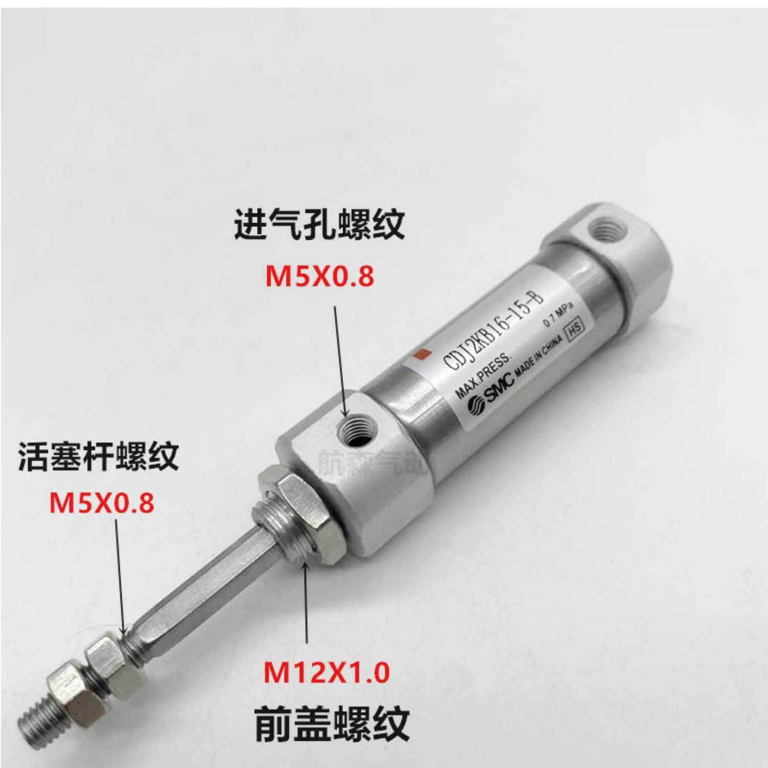 SMC小型气动六角气缸CDJ2KB10-5/10/15/20/25/30/35/40/45/50/60B
