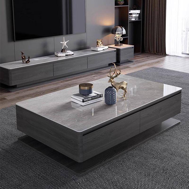 2025新款岩板意式茶几电视柜组合现代简约小户型客厅轻奢家用