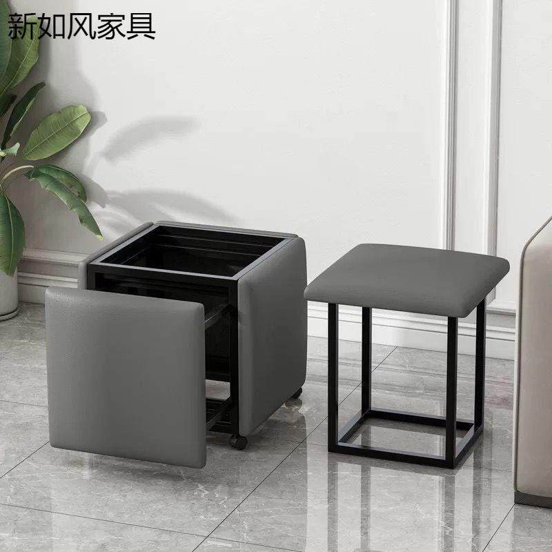 2026新款家用客厅茶几组合凳收纳凳加粗特厚小矮凳多功能魔方凳网