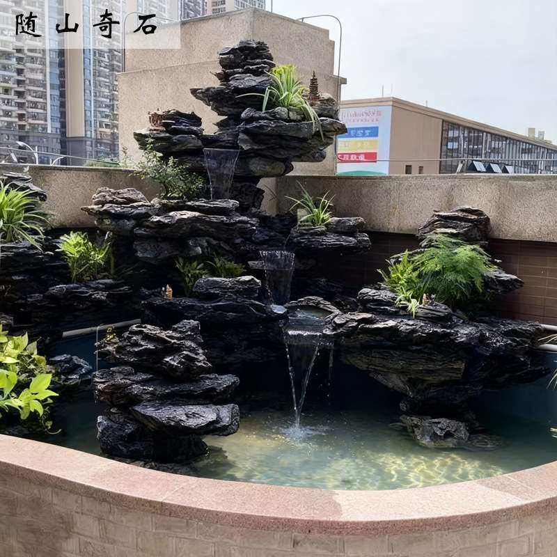 英石叠石原石优质假山流水造景石材庭院鱼池大型鱼缸景观石石头