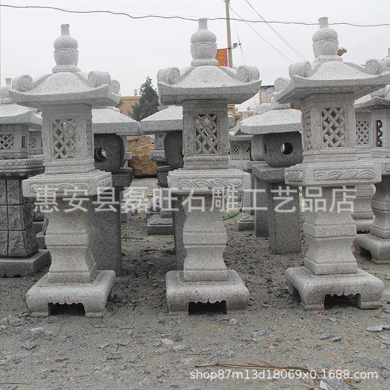 石头灯天然青石花园酒店装饰照明石雕灯塔石灯庭院仿古日式摆件