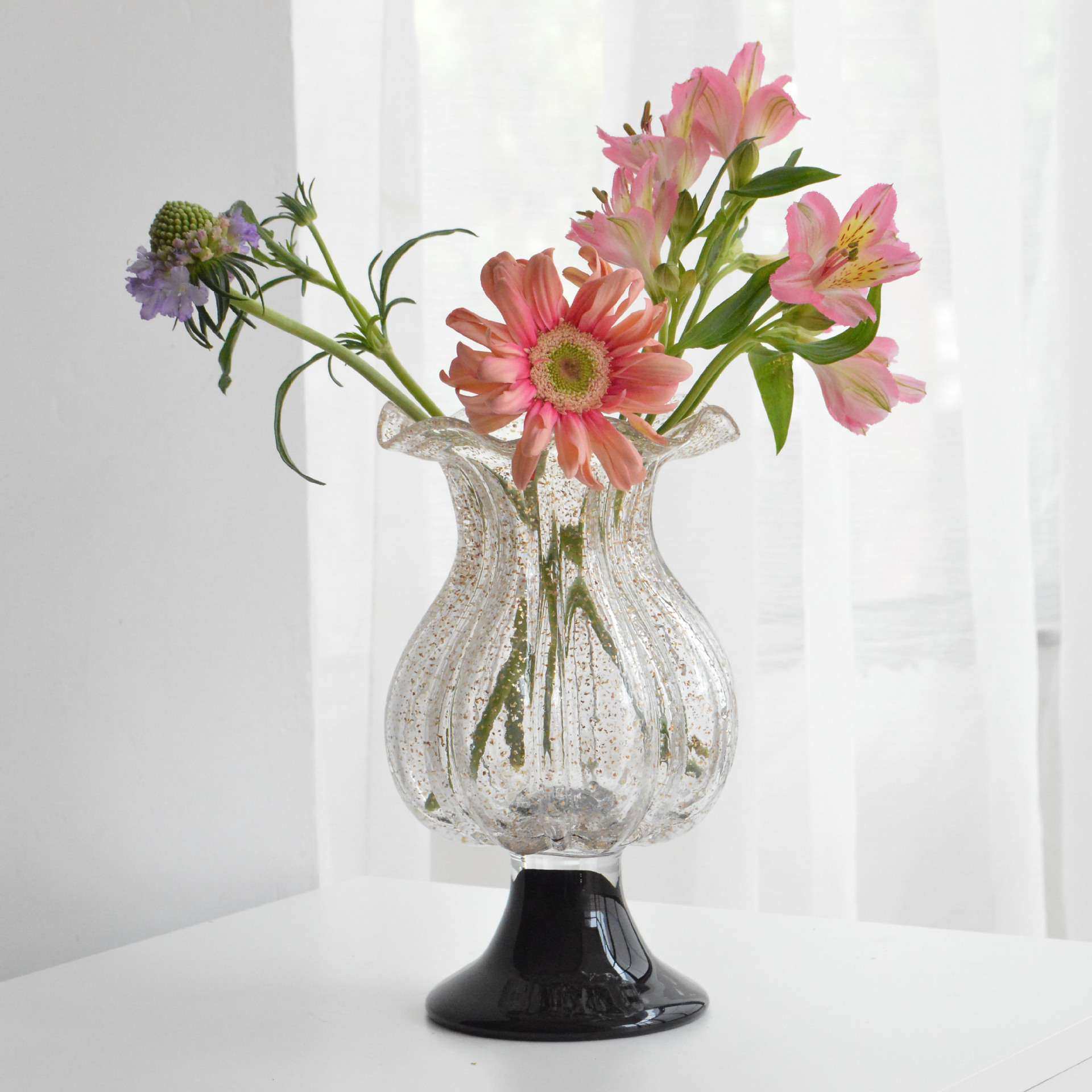 复古风中古洒金琉璃高脚复古中古法式老货高级艺术风灯花瓶花器,鲜花速递/花卉仿真/绿植园艺,割草机/草坪机,淘宝优惠券,粉丝福利购,淘宝优惠卷