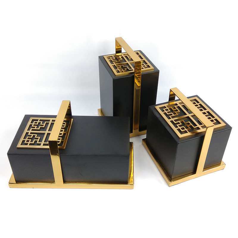 新中式创意印章酒店样板房大堂玄关摆件现代简约禅意金属软装饰品
