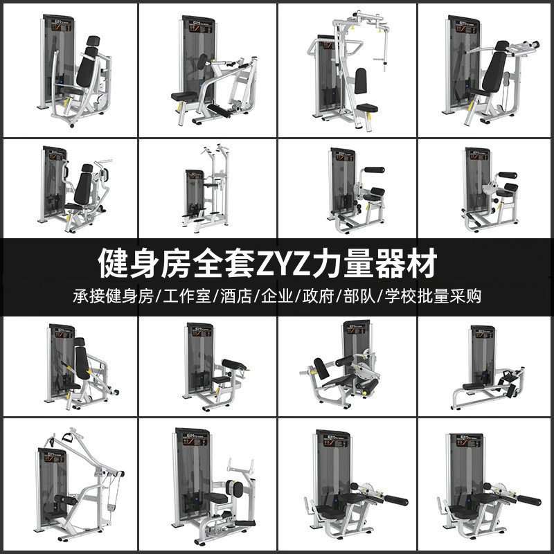 健身房器材全套坐姿推胸高低拉背腿部飞鸟划船商用力量训练器械