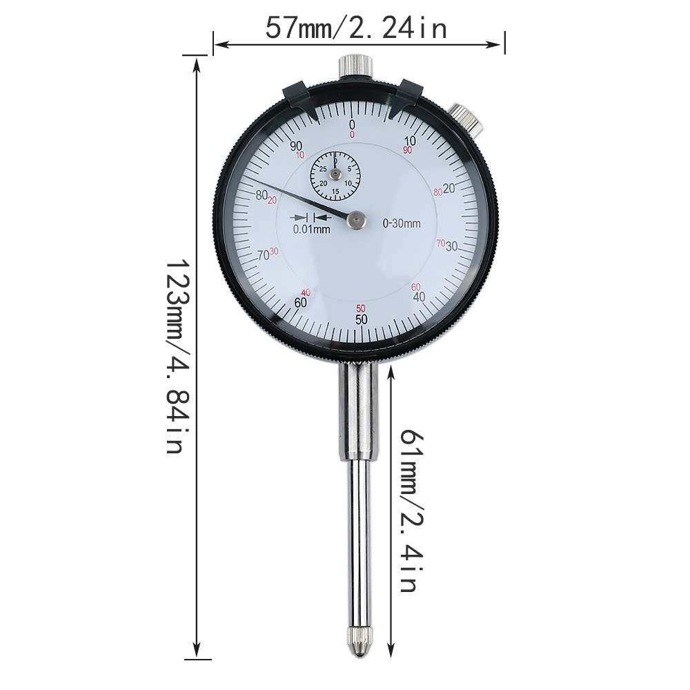 工业级高精度机械百分表0-30mm 0.01mm百分表指针式百分表