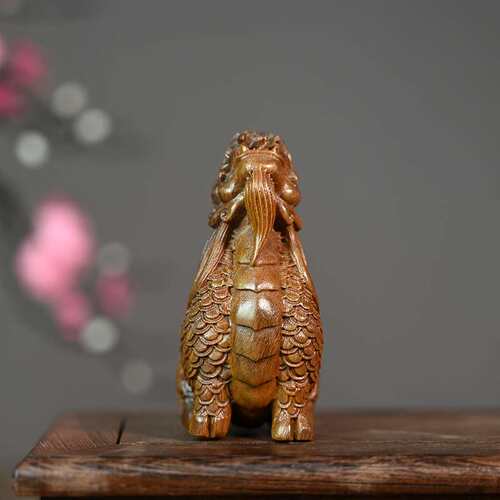 绿檀木雕刻望天吼貔貅摆件家居装饰玄关摆件实木雕刻木质工艺品