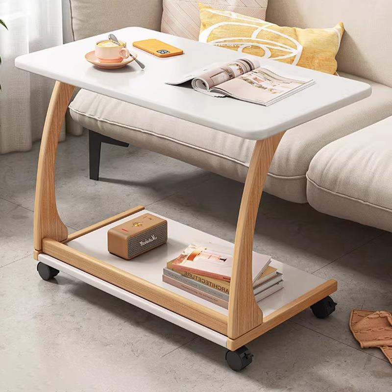 沙发边几边柜家用可移动实木茶几客厅小户型床边桌子带轮翻盖角几