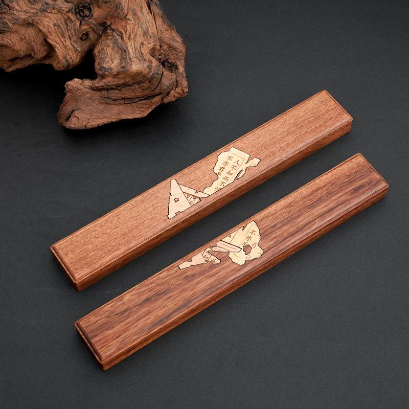锦灰堆对镇尺镇纸八破图雕刻酸枝黄杨木镇压纸用文房书画用品