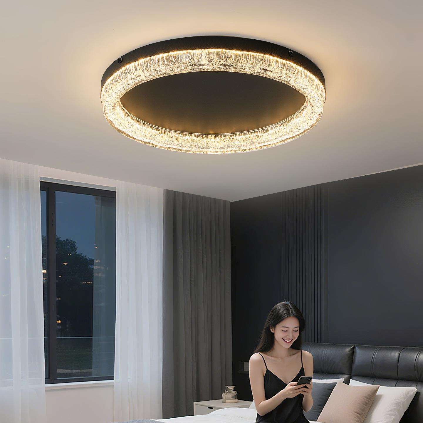 卧室吸顶灯2025年新款轻奢极简时尚艺术氛围感书房间中山灯具536L