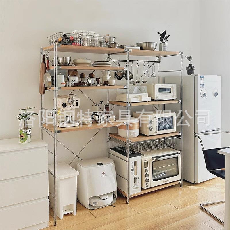 新款厨房多功能置物架储物柜落地式多层放碗蔬菜橱柜电器收纳架子