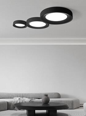 意式极简吸顶灯 卧室房间现代简约护眼白色黑色创意圆形LED