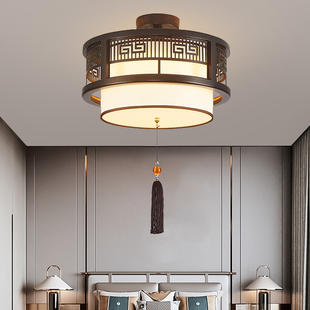 新中式 吊灯中国风客厅灯主卧室餐饮店仿复古N禅意茶室实木饭店灯