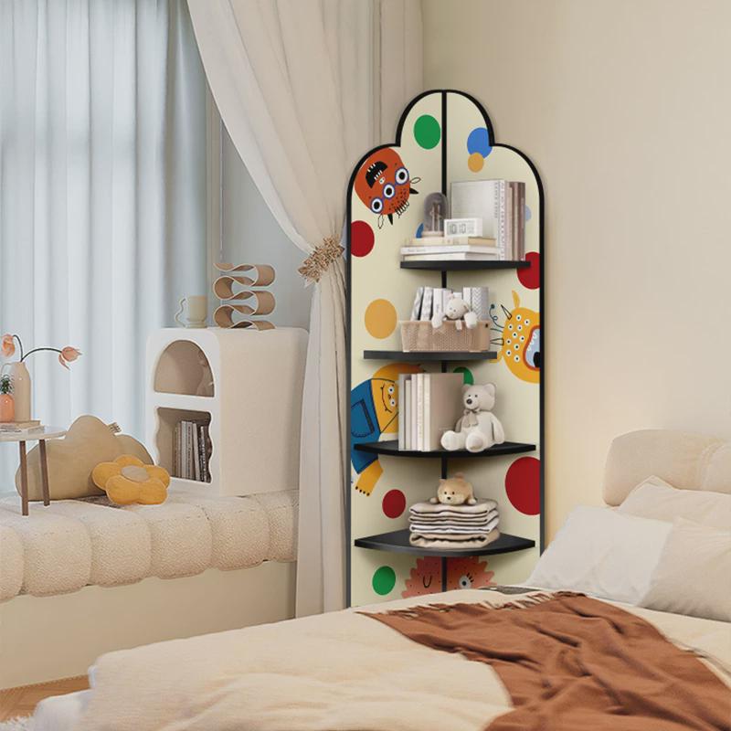 多巴胺客厅拐角置物架摆件卧室转角装饰角落夹缝墙V角落地收纳柜