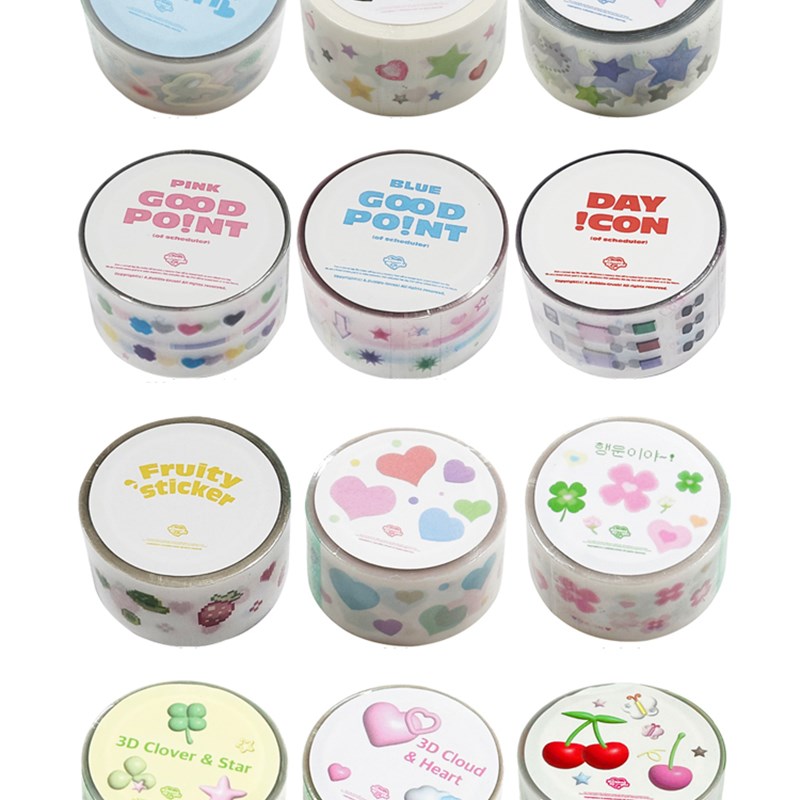 韩国a bubble crush ABC贴纸卷切J膜可爱小众标记手帐贴纸装饰胶