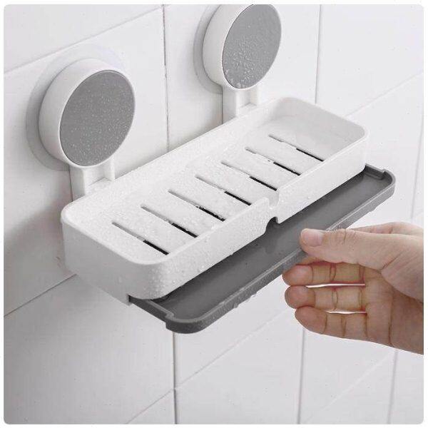 肥皂盒香皂架时尚壁挂式双层收纳创意免打孔免钉置物架沥水浴室