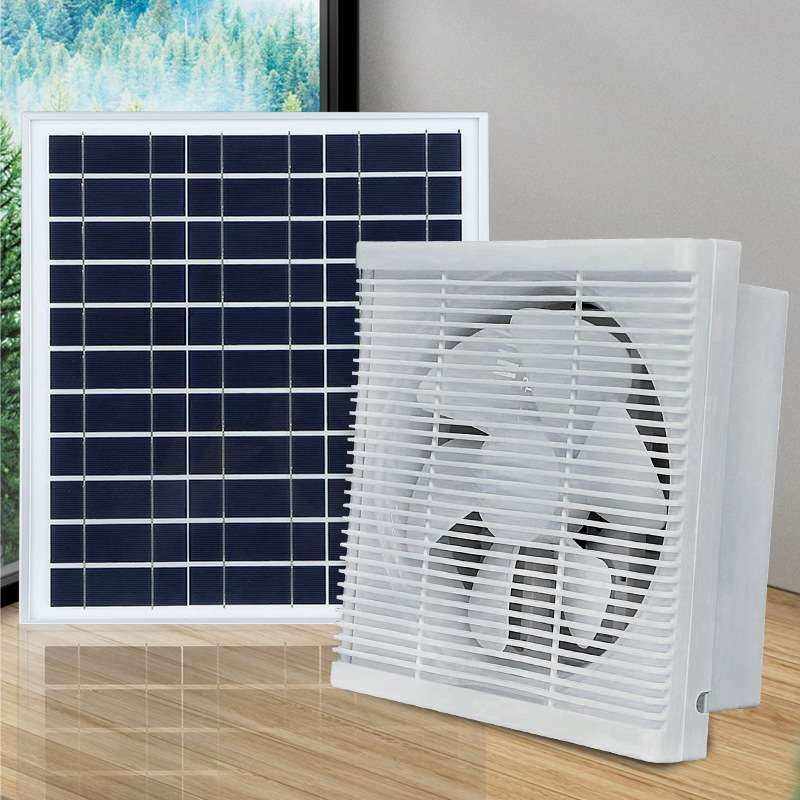 太阳能直流12V百叶窗式排气扇家用厨房浴室抽风机宠物室散热风机