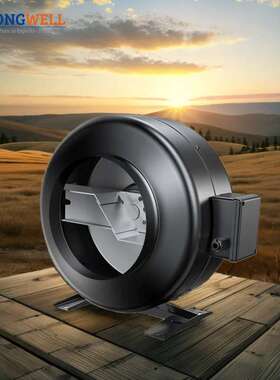朗伟ec150圆形直流低噪音管道风机商业换气扇静音型管道排风机
