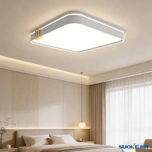 蜂窝背光防眩晕吸顶灯 三色变光嵌入式客厅灯 铁艺168W*2大功率