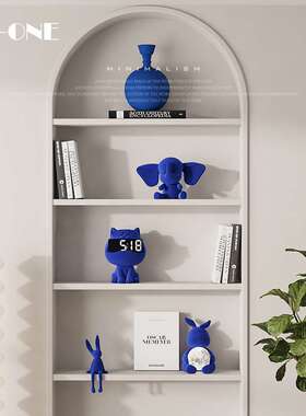 匠十三  克莱因蓝色植绒轻奢装饰品酒柜书柜小众客厅艺术品壁龛摆