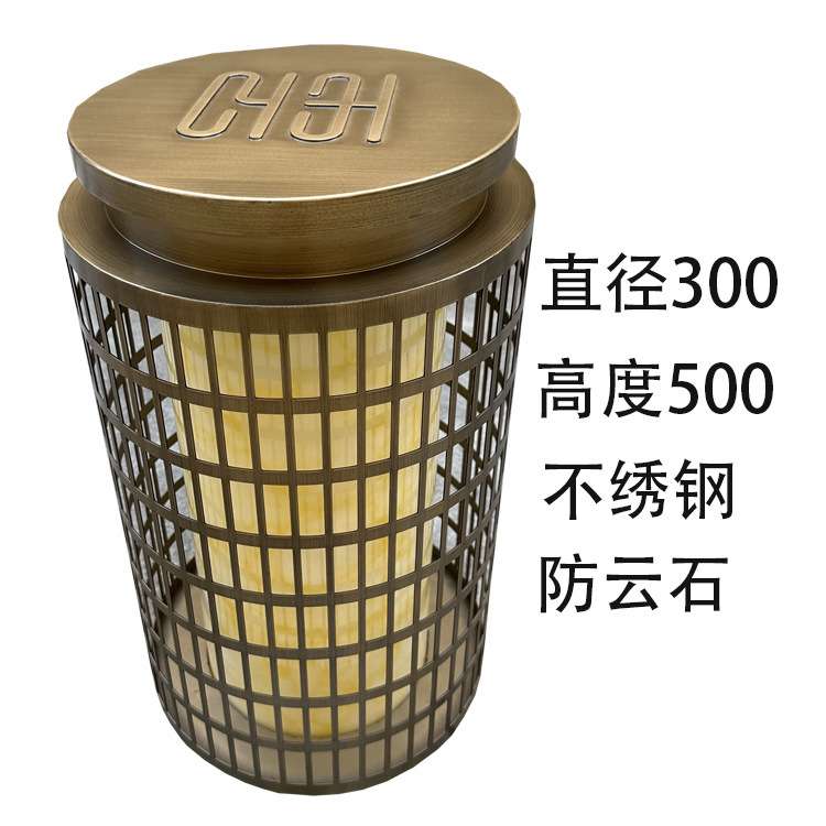 花园古铜拉丝柱头灯 LED防云石柱头灯不绣钢花园灯 草坪灯景观灯