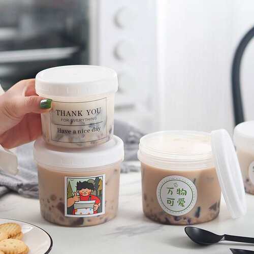 【整件】嘟嘟罐400-600ml布丁杯隔夜燕麦杯冰粉凉粉多次烧仙草罐