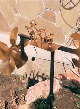 现货爆款Handmade Metal Drummer Windmill金属鼓手风车装饰