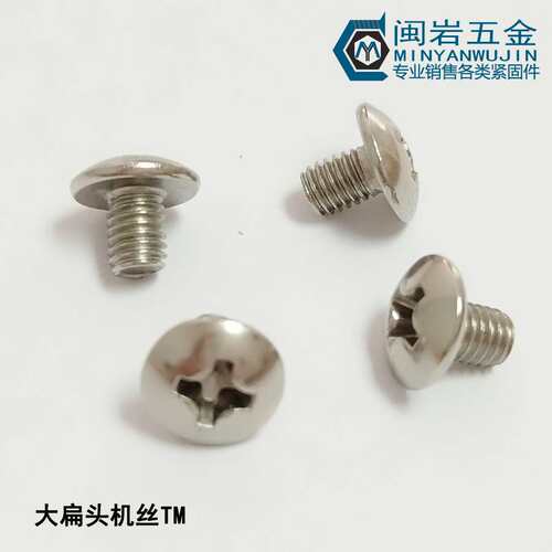 现货供应扁头十字机丝TM3*4-50   304不锈钢大扁头十字机牙GB