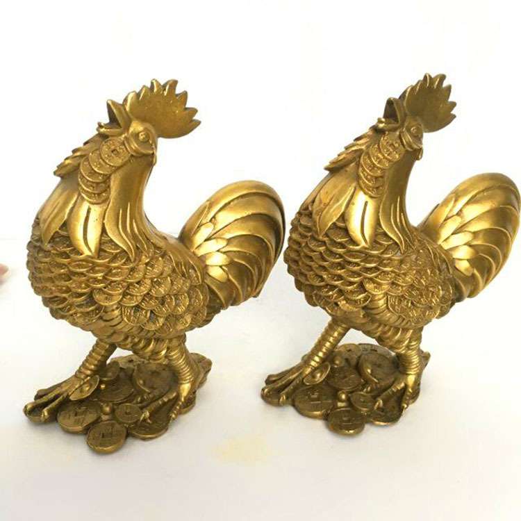 2020新款铜器铜十二生肖鸡吉祥如意金钱鸡摆件金属工艺品