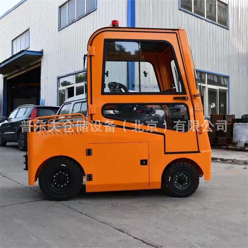 普尔夫座驾式电动牵引车6t牵引头物料周转前后牵四轮拖头车平板挂