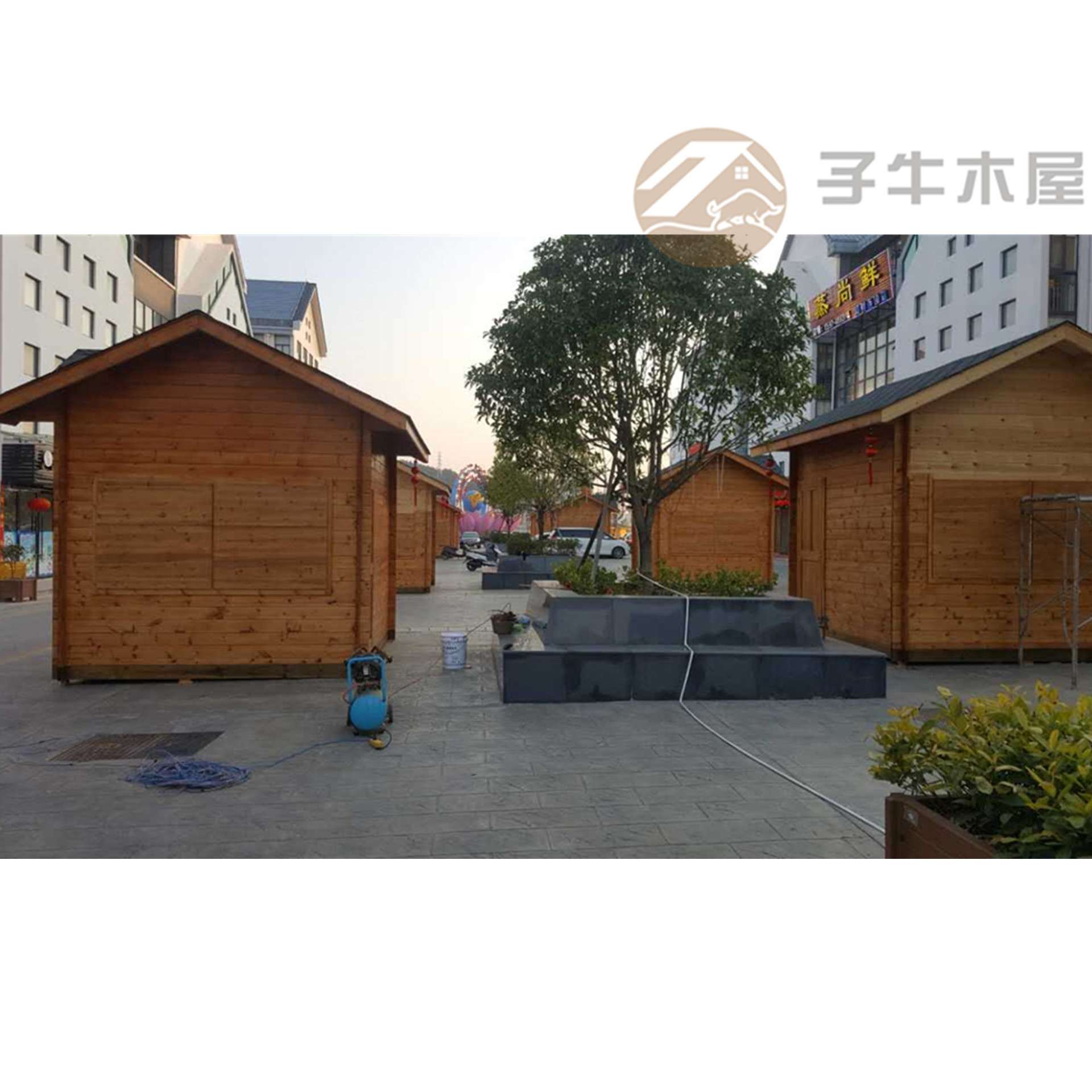 景区木结构小卖部设计 露营地木售卖房 花园休闲小木屋