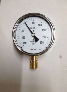 非标不锈钢压力表 YBF100  304材质  -150+250mbar单位