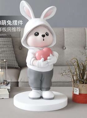 轻奢兔子摆件客厅玄关电视柜桌z面家居装饰品治愈系生日礼物送女
