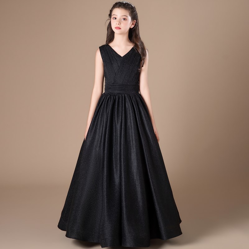 少女中大童钢琴主持人公主裙小提C琴演奏朗诵表演出晚礼服气质长