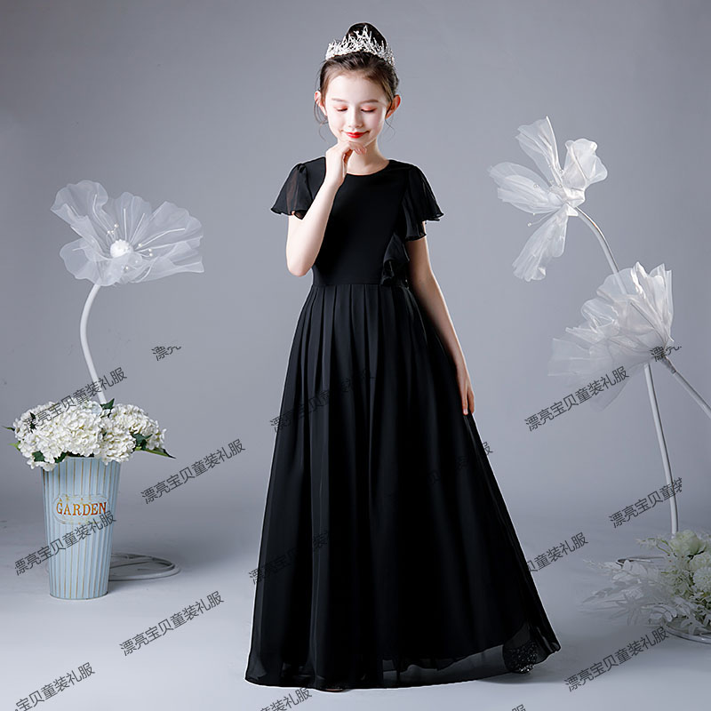 少女大童合唱服小提琴音乐会演奏钢琴考K级主持人演出晚礼服儿童