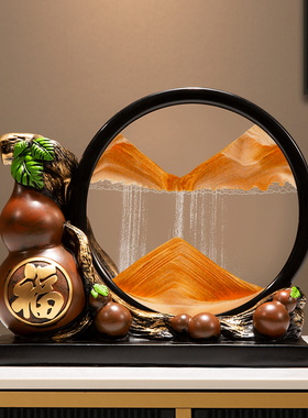 葫芦流沙画摆件高级感客厅招财电视酒柜装K饰搬家礼物乔迁新居礼