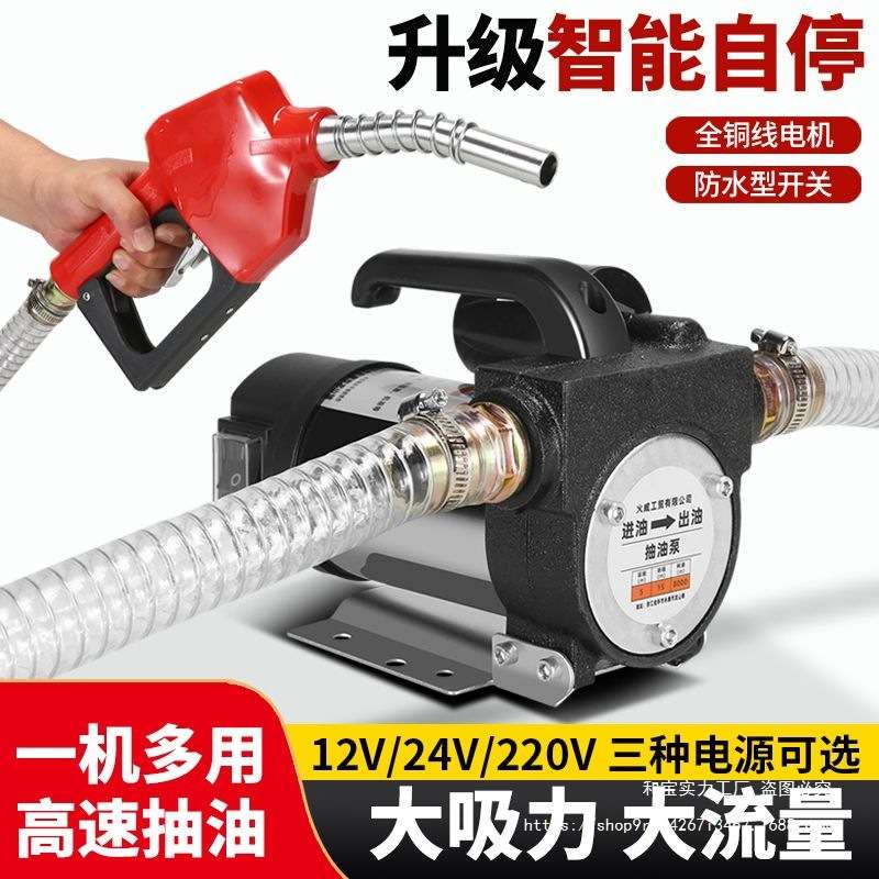 电动抽油泵柴油12v24v220v伏加油机车载小型加油泵抽油神器