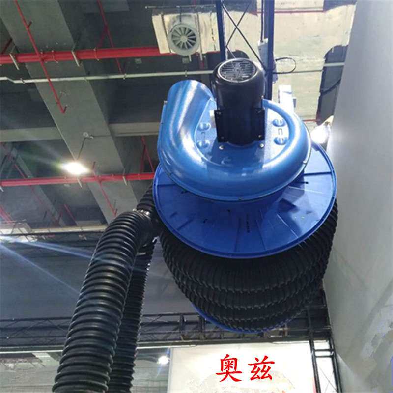 出口外贸 电动摇控升降耐高温双软管联体风机车辆尾气抽排装置