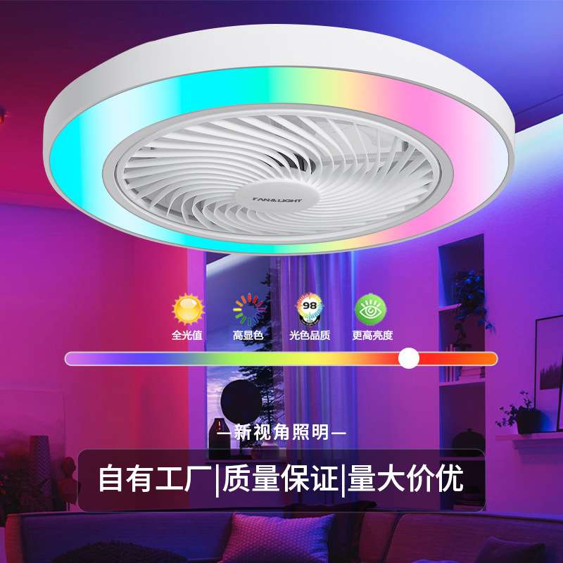 2025热销吸顶风扇灯静音简约吸顶灯带电风扇一体现代LED现货图片