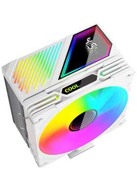 1个 颜色：白色 材质：塑料 GT600数显CPU散热器电脑温控静音ARGB