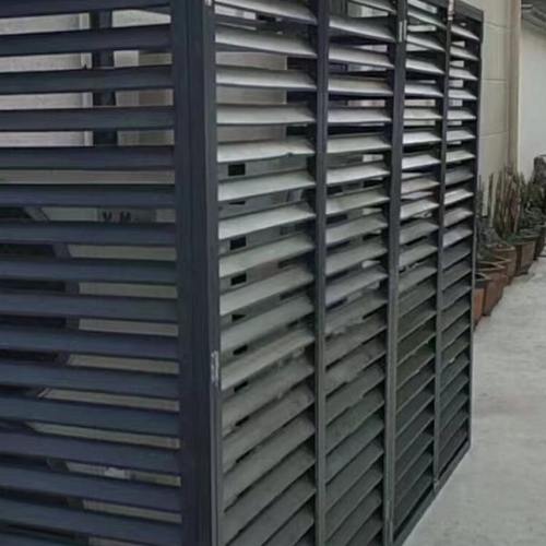 定制铝合金百叶窗格栅铝合金空调外机罩子防雨保护罩厂家定做护栏