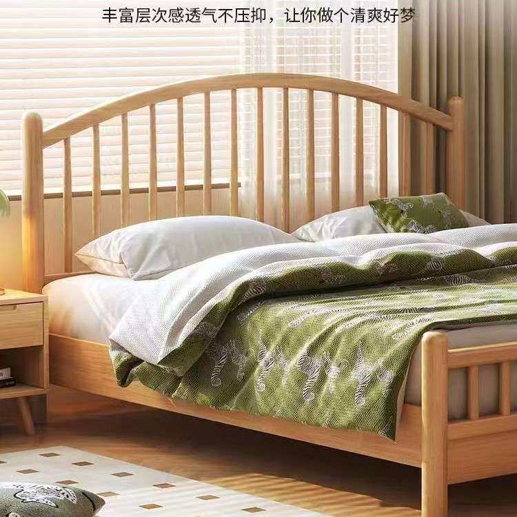 北欧实木床主卧1.2米1.5米双人1.8米日式温莎床单人简约酒店家具