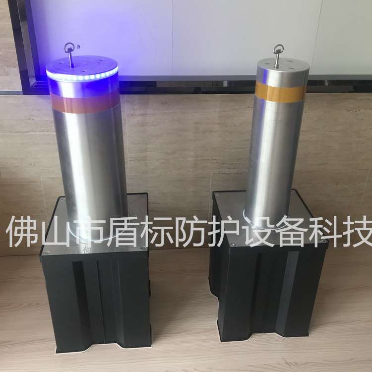 不锈钢手动伸降拦车挡车路障学校门口气压式液压半自动升降防撞柱