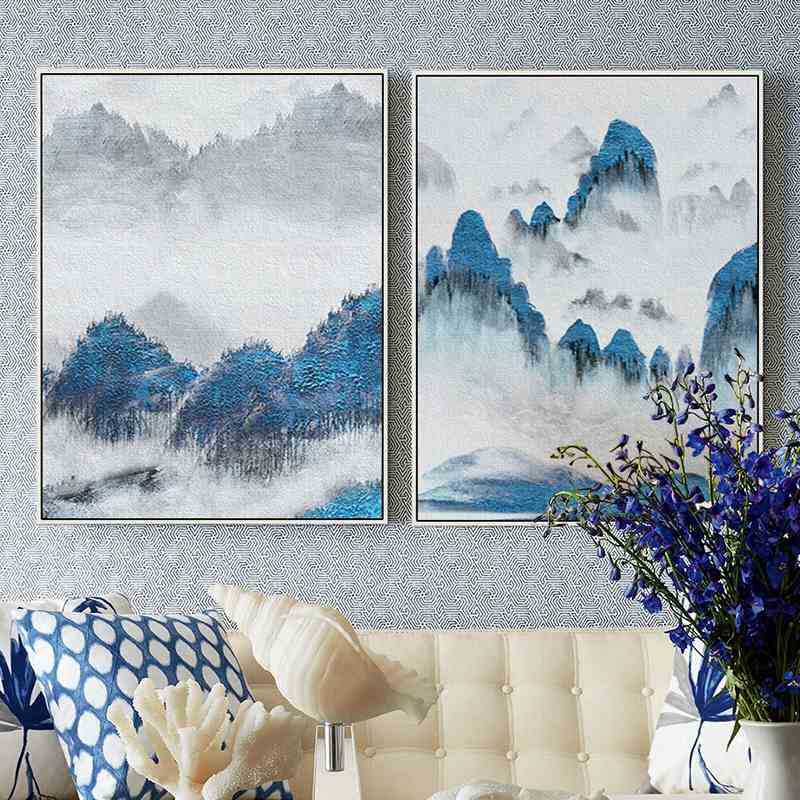 现代简约抽象三联装饰画客厅走廊玄关卧室壁画电表箱手绘油画有框