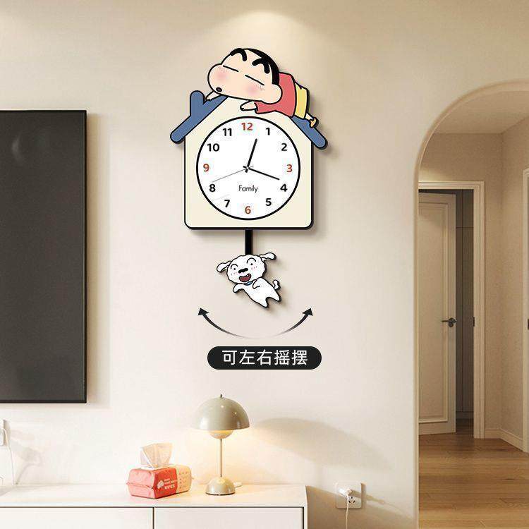 摇摆餐厅钟表客厅挂墙新款时钟打孔挂钟免2024静音装饰画蜡笔小新,鲜花速递/花卉仿真/绿植园艺,割草机/草坪机,淘宝优惠券,粉丝福利购,淘宝优惠卷