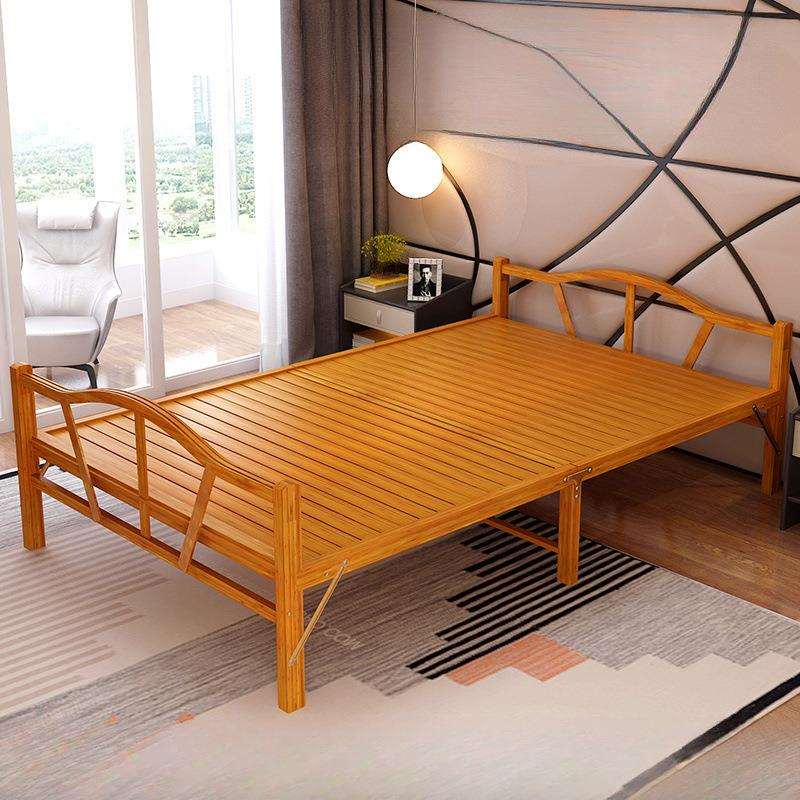 可折叠床加床双人床出租屋夏季便携家用竹床耐用午休夏天竹凉床