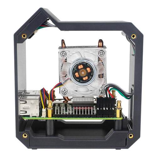 树莓派5代Raspberry Pi5立式塔风扇套装带0.96寸OLED屏散热器外壳