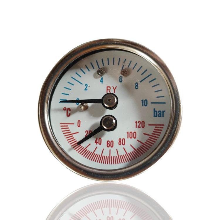 供不锈钢温度压力一体表金属壳温压表WY-40Z 10BAR/120°C工厂销