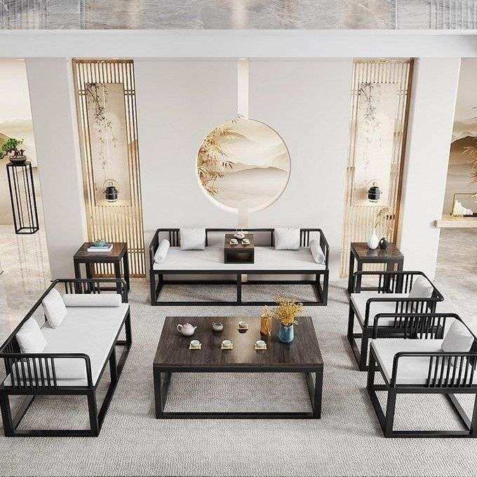 新中式铁艺沙发茶几组合轻奢简约现代客厅商务休闲办公室接待沙发,玩具/童车/益智/积木/模型,遥控车升级件/零配件,淘宝优惠券,粉丝福利购,淘宝优惠卷