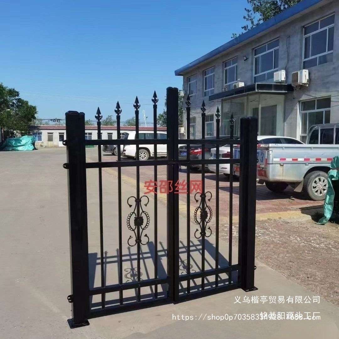 锌钢大门双开门室外工地工地铁栅栏农村庭院大门折叠门户外简易门